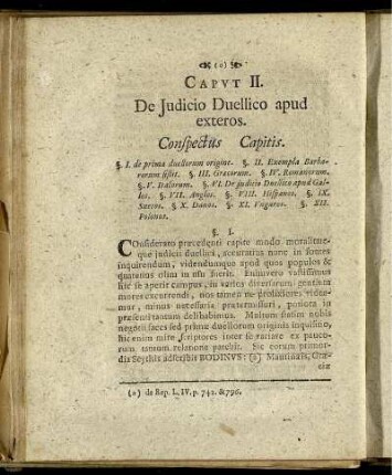 Caput II. De Judicio Duellico apud exteros.