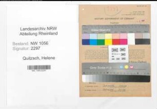 Entnazifizierung Helene Quitzsch , geb. 13.10.1889 ()