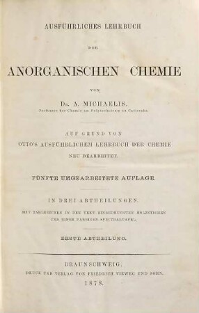 Ausführliches Lehrbuch der anorganischen Chemie. 1