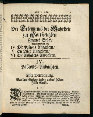 1-372, Der Erkenntniß der Wahrheit zur Gottseeligkeit Zweytes Stück
