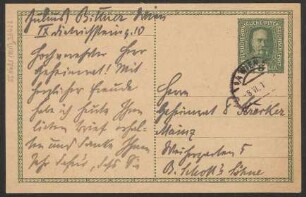 Brief an Ludwig Strecker  und B. Schott's Söhne : 08.06.1917