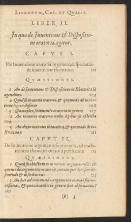 Liber II. In quo de Inventione & Dispositione oratia agitur.