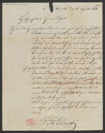 Brief an B. Schott's Söhne : 11.09.1834