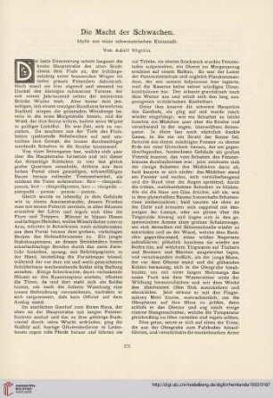 Die Macht der Schwachen : Idylle aus einer schweizerischen Kleinstadt