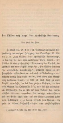 202-221 Der Cölibat noch lange keine apostolische Anordnung