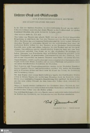Unseren Gruß und Glückwunsch