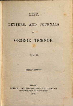 Life, Letters, and Journals of George Ticknor, 2