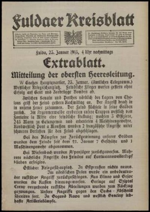Zweite Ausgabe vom Samstag, den 23. Januar 1915.