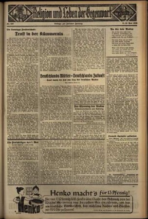 Dritte Ausgabe vom Sonntag, den 10. Mai 1936.