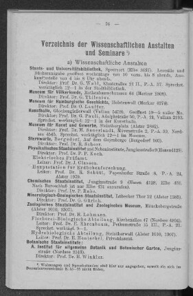 Verzeichnis der Wissenschaftlichen Anstalten und Seminare