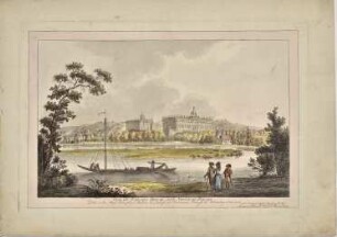 Das Neue Palais und die Communs von Südosten über die Havel