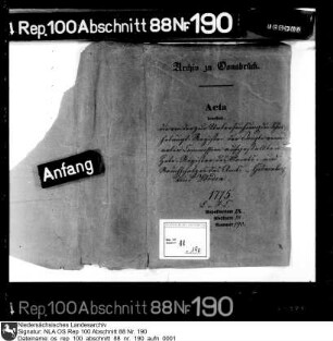 Monats- und Rauchschatzregister der Ämter Vörden und Grönenberg (mit Nachträgen bis ca. 1800)