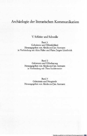 Schleier und Schwelle, 2. Geheimnis und Offenbarung