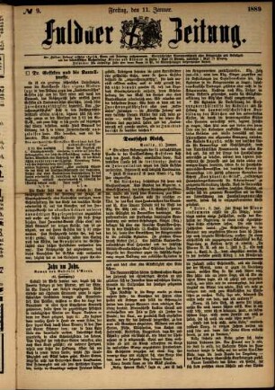 Ausgabe vom Freitag, den 11. Januar 1889.