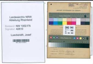 Entnazifizierung Josef Lueckerath, geb. 13.12.1904 (Metzger)