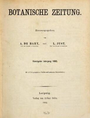 Botanische Zeitung. 40. 1882
