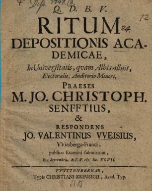 De ritu depositionis academicae : disp.