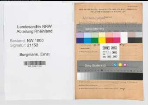 Entnazifizierung Ernst Bergmann, geb. 10.11.1894 (Postangest.)