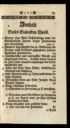 Innhalt Dieses Siebenden Theils