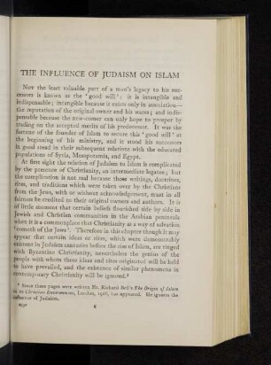 The influence of judaism on islam