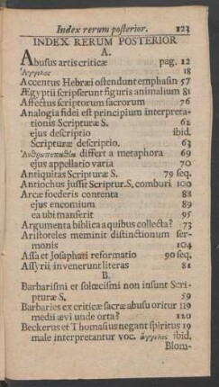 Index Rerum Posterior