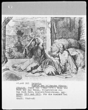 Illustrationen zu "Das Buch Ruth" — Boas und Ruth auf der Tenne