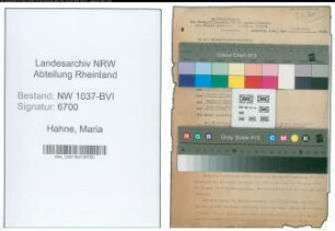 Entnazifizierung Maria Hahne , geb. 21.03.1891 (Lehrerin)
