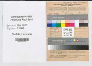 Entnazifizierung Hermann Stoffels, geb. 01.01.1896 (Bahninspekttor)