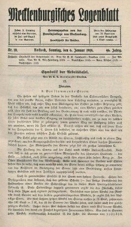 Nr. 10. Rostock, Sonntag, den 6. Januar 1918.