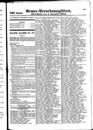 769. Ausgabe. Donnerstag, 4. November 1915