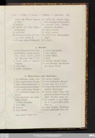 8. Mineralien und ähnliches.