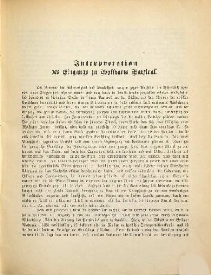 Interpretation des Eingangs von Wolframs Parzival