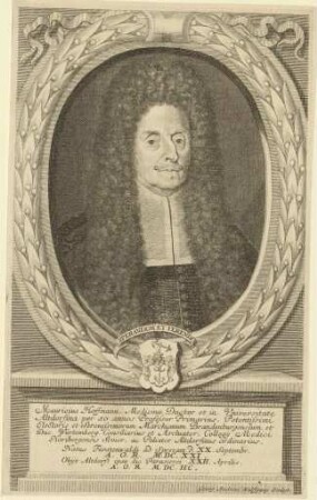 Moritz Hoffmann, Dr. und Prof. med.; geb. 20. September 1621; gest. 22. April 1698