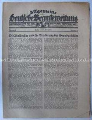 Mitteilungsblatt des Deutschen Beamtenbundes überwiegend zu Gehaltsfragen