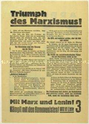 Aufruf der KPD zur Reichstagswahl 1933