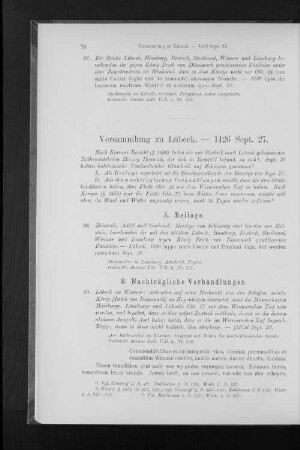 Versammlung zu Lübeck. - 1426 Sept. 27.