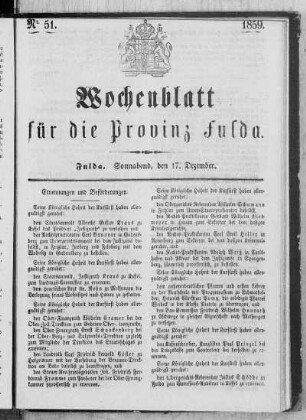 Nr. 51, Ausgabe vom 17. Dezember 1859