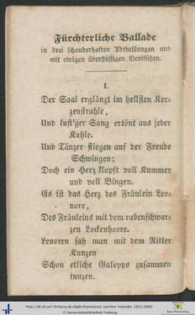 Fürchterliche Ballade.