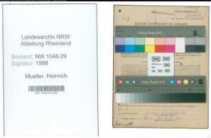 Entnazifizierung Heinrich Mueller , geb. 24.08.1892 (Beamter)