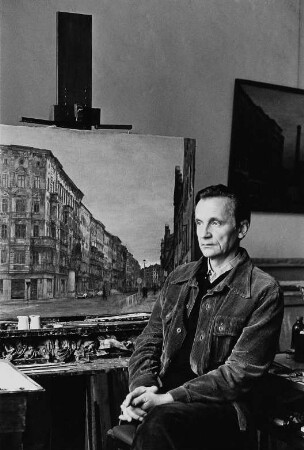 Der Maler Konrad Knebel in seinem Atelier