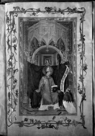 Lateinische Bibel — Der heilige Rupert mit Stifter, Folio 3recto