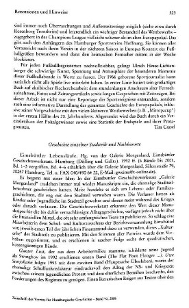 Eimsbüttler Lebensläufe, htsg. von der Galerie Morgenland, Eimsbüttler Geschichtswerkstatt, Bde. 1-6 : Hamburg, Dölling und Galitz, 1992 ff.