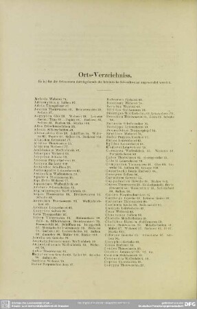 Orts-Verzeichniss