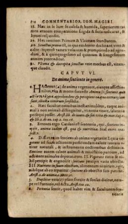 Caput VI. De anima sentiente in genere.