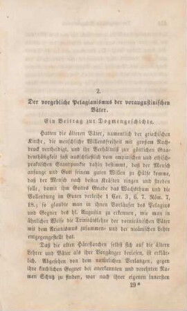 433-472 Der vorgebliche Pelagianismus der voraugustinischen Väter : ein Beitrag zur Dogmengeschichte