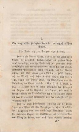 433-472 Der vorgebliche Pelagianismus der voraugustinischen Väter : ein Beitrag zur Dogmengeschichte