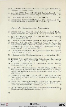 Aquarelle, Miniaturen, Handzeichnungen (Nr. 66-117)