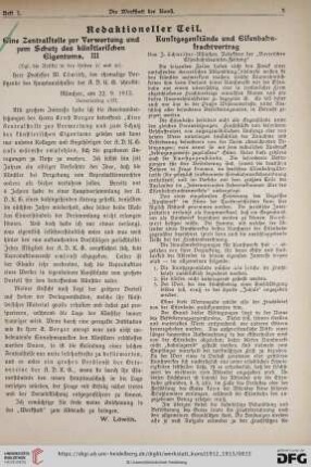 Eine Zentralstelle zur Verwertung und zum Schutz des künstlerischen Eigentums, III