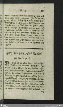 Zwey und zwanzigstes Capitel. Hämorrhoiden