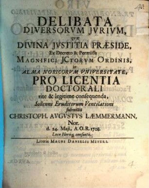 Delibata Diversorvm Jvrivm
